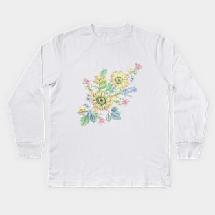 Flower art. Kids Long Sleeve T-Shirt